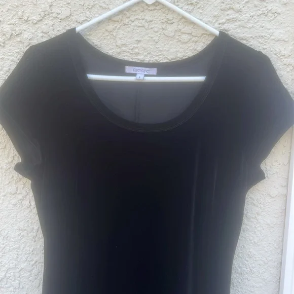 Karen Kane Vintage 90's Black Velvet Short Sleeve Long Cocktail Dress Women's S - Picture 2 of 7